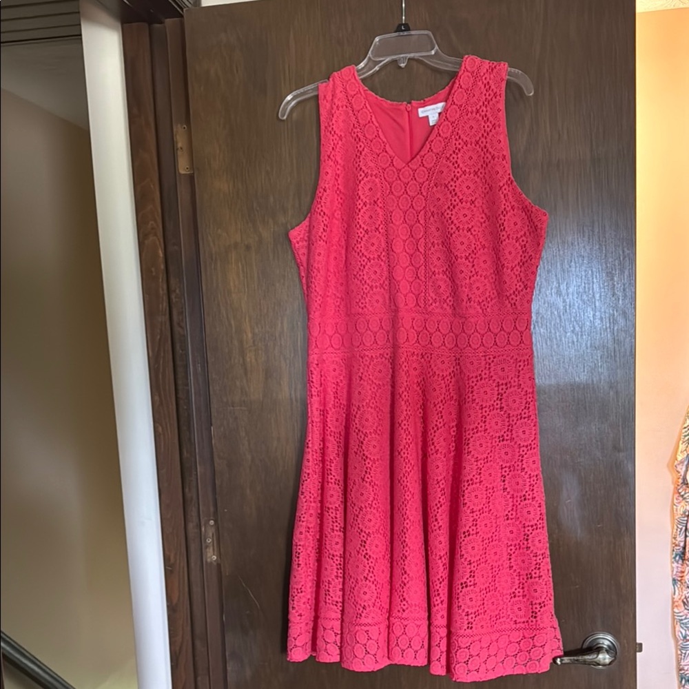Charter Club Orange Pink Halter Sleeveless Mini Dress